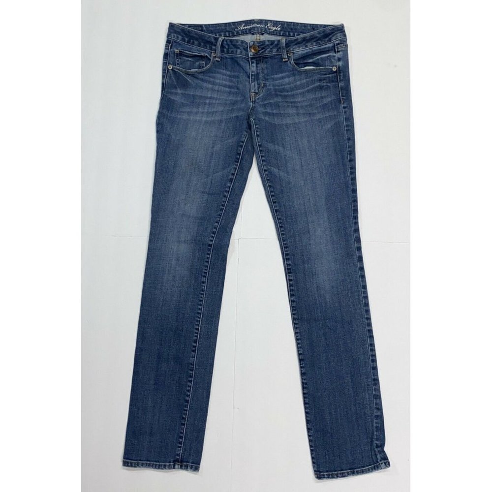 womens american eagle skinny jeans medium wash size 12 Long